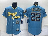 Brewers 22 Christian Yelich Blue Nike 2022 City Connect Flexbase Jersey,baseball caps,new era cap wholesale,wholesale hats